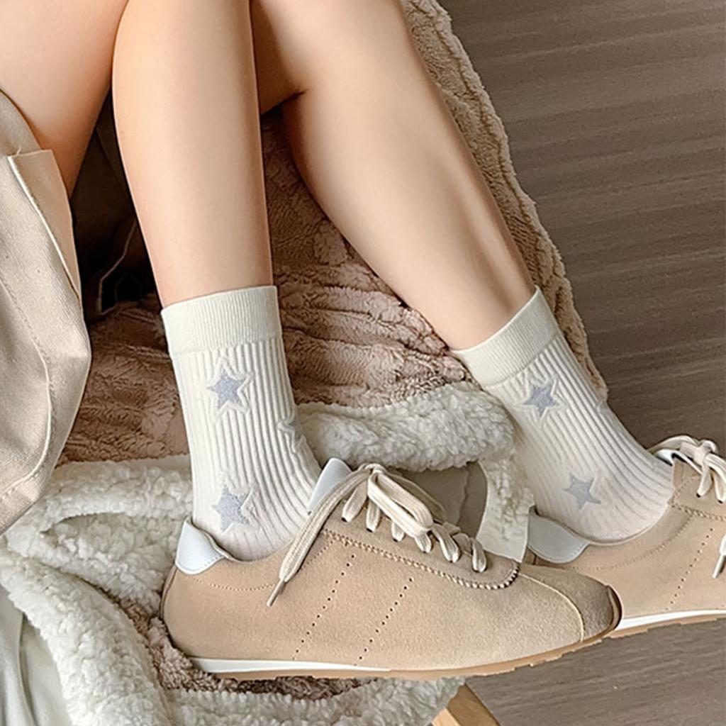 Japanese Fashion Star Pattern Socks Women College Style School Girls Crew Socks Casual Streetwear Middle Tube Socks