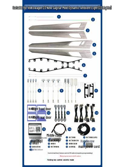 

Volkswagen Sagitar Подсветка салона: 64-цветный динамический дисплей для 23 моделей
