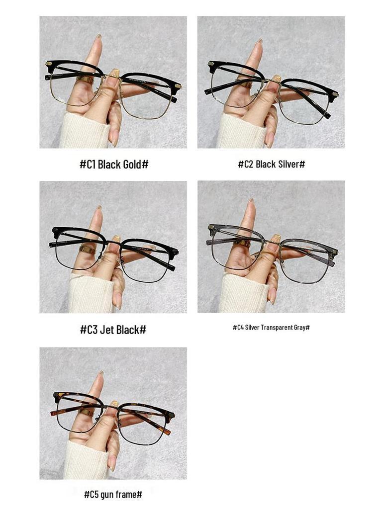 2180 Retro TR Eyebrow Danyang Metal Glasses Frame Unisex Students Trendy Prescription Eyewear