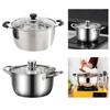 Stainless Steel Stock Pot Large Capacity Deep with Double Handle Modern Universal Base Soup Pot Non Stick Stockpot for Vegetable