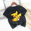 2026 Kids ShortSleeved Cartoon Printed Pikachu Game New Style TShirt Boys and Girls Casual Shirt for Leisure UseSportsShirt