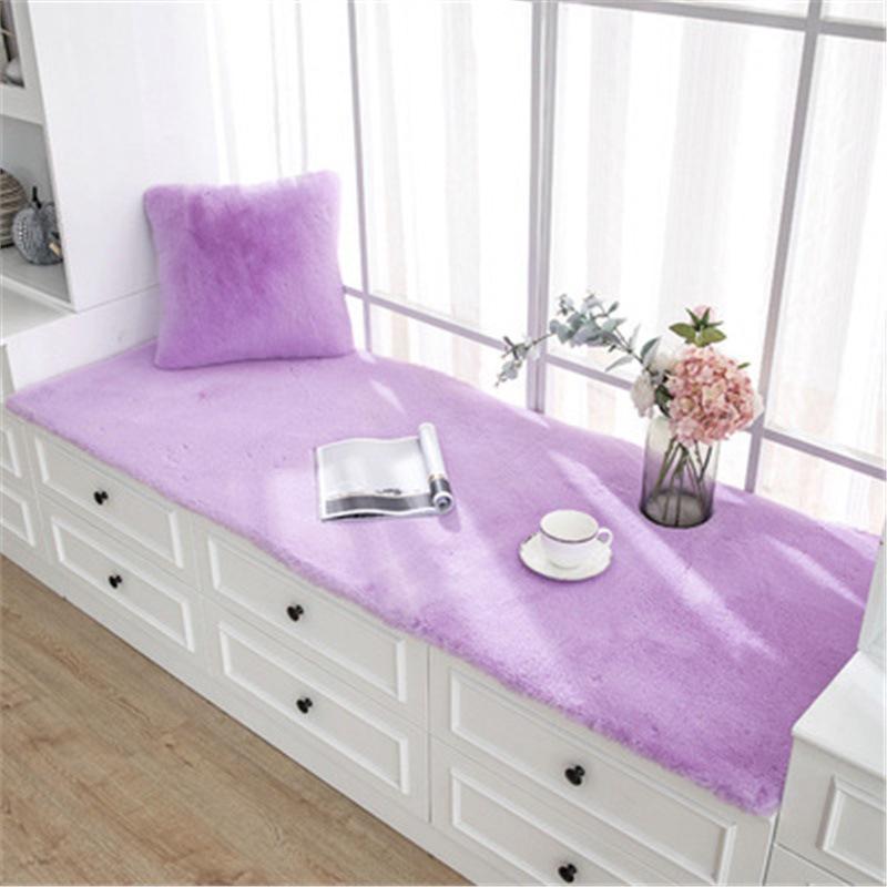 Faux Rabbit Fur Long Plush Lumbar Support Throw Pillow