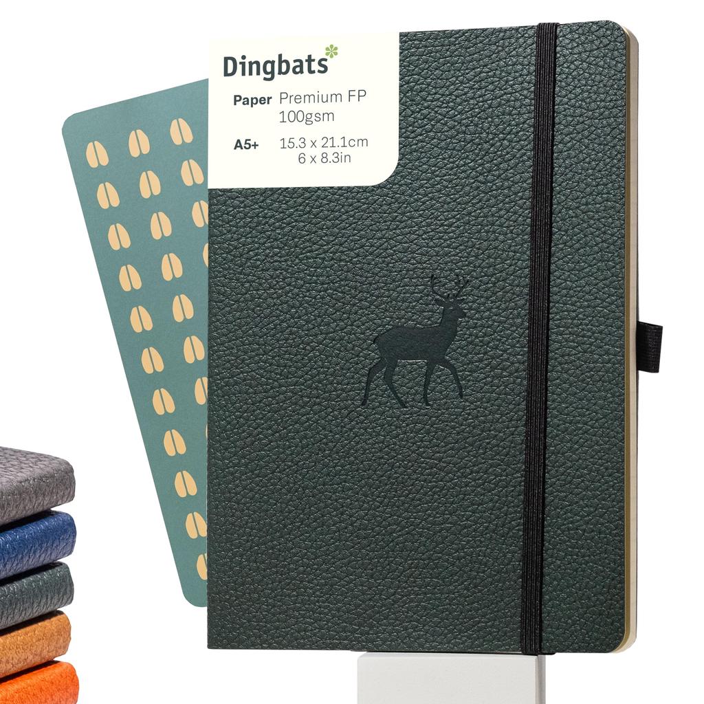 A5 Dotted Journal Notebook Softcover PU Leather Ideal for and Business with Elastic Pen and Bookmark Dingbats - - - Work, Travel, - Pocket, Closure,