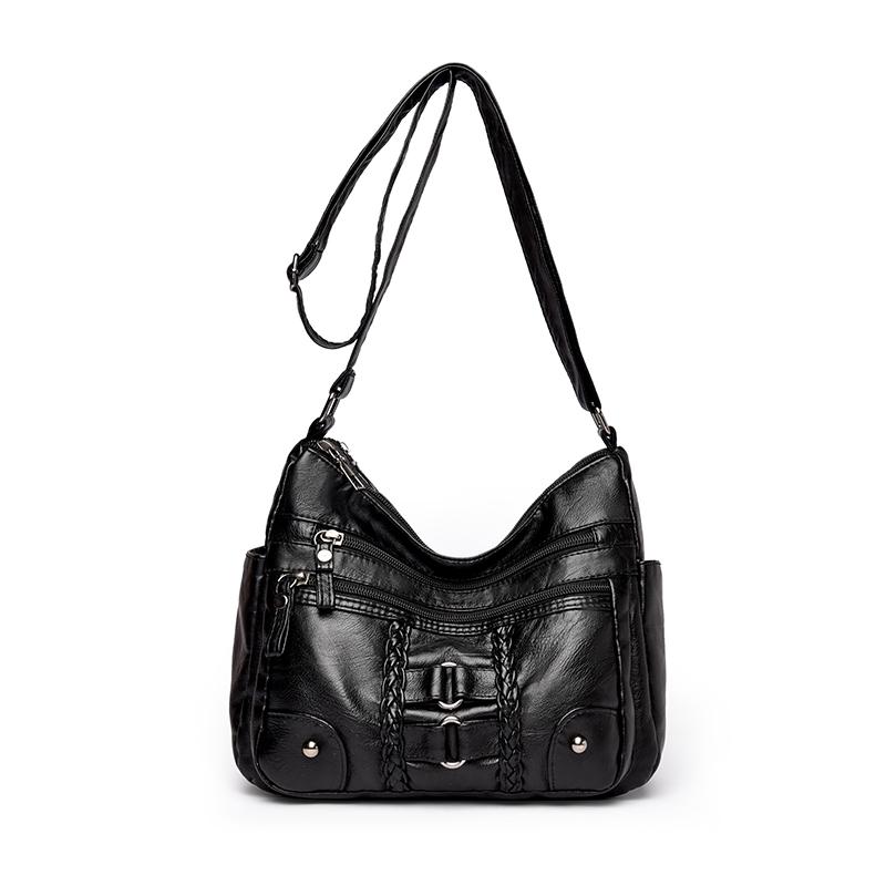 Large Capacity PU Small Square Bag Middle-aged Mother Bag Women's Shoulder Crossbody Bag