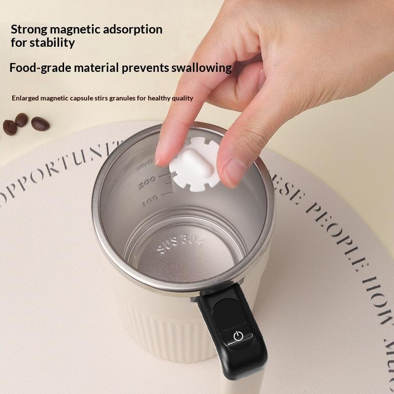 400Ml Mixing Cup Led Temperature Display Cup 304 Stainless Steel Magnetic Rotating Stirring Milk Coffee Self Stirring Mug