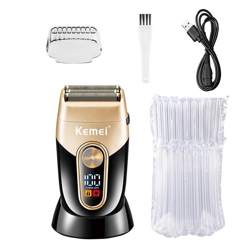 Оригинальная бритва Kemei для мужчин Моющаяся Электробритва для бороды Перезаряжаемая Электробритва для щетины Головка Бритвенная машина Лысые