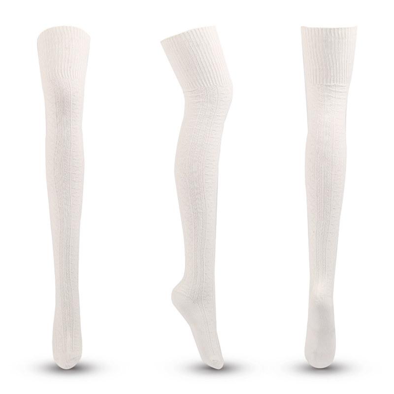 Women Thigh High Socks Extra Long Cotton Knit Warm Thick Tall Long Boot Stockings Leg Warmers Winter Fashion GZW