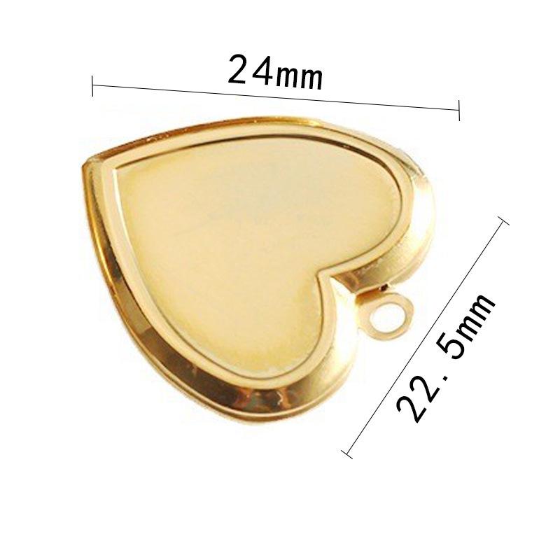 Heart-Shaped Stainless Steel Photo Frame Pendant Necklace with Cubic Zirconia Polished Steel