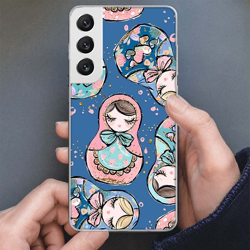 

Russian Nesting Doll Cartoon Phone Case For Samsung Galaxy S25 S24 S23 Ultra S22 Plus S21 S20 FE S10 + S25Ultra S24U Soft Cover Samsung S23 FE
