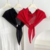 New atmosphere solid color wool triangle scarf women's spring and autumn versatile thin neck scarf air conditioner shawl outside the room