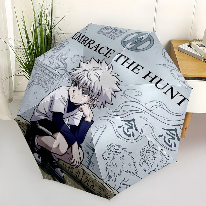 1 PC Automatic Folding Umbrella - Hunter X Hunter Pattern Portable Foldable Design With 8 Ribs Christmas Birthday Gifts
