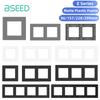 BSEED Only Plastic Frame Panel Single Double Triple Frames Matte Works For E-Series Wall Socket Click Switch DIY Part White