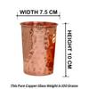 (Set of 6 Pure Brass Glass Tumbler with Embossed Design, for Drinking Serving Water, Yoga & Ayurveda, Stylish Pure Copper Glass