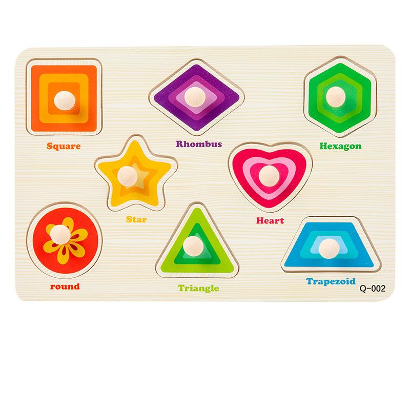 Kid Montessori Educational Multiple Geometric Shape Color Sorter Puzzle Wooden Board Puzzle Game Toys for Children Baby Gifts