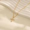 Cross Necklace for Women,Double Cross Necklace 14K Gold Plated Cross Pendant Necklace Dainty Gold Cross Necklaces for Women