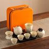 Ru kiln Kung Fu tea set, household new open-piece teapot, tea tray, office, high-end tea making and drinking tea set
