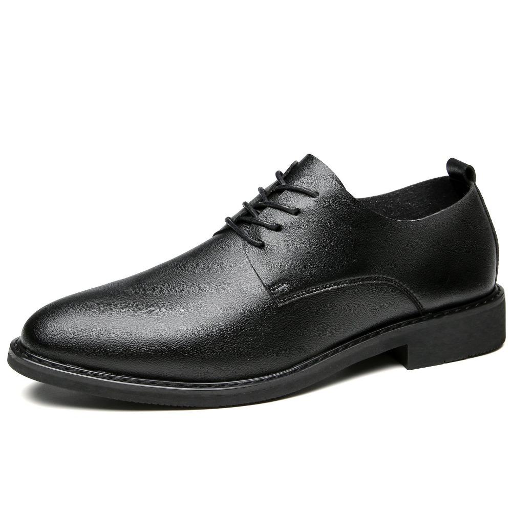 Mens Leather Shoes Soft Sole Comfortable Business Casual Dress Shoes Youth Fashion Shoes
