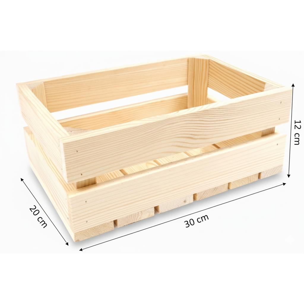 Raw Wooden Box 30x20x12 cm Pine Decorative GoodFreshDecor