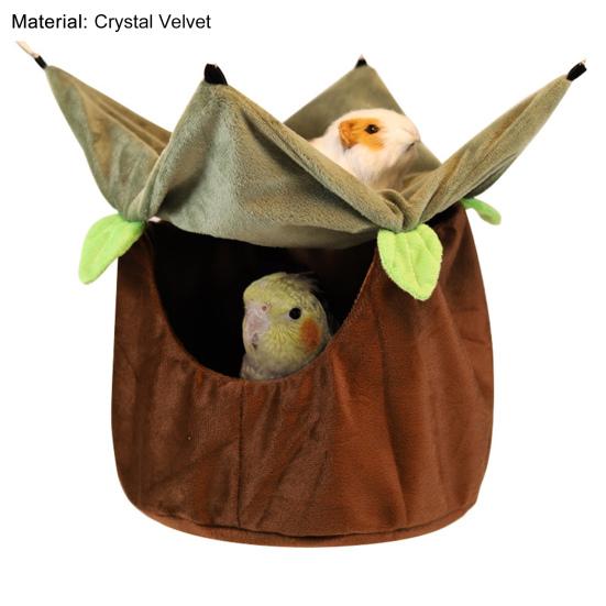 Papegoja Hängmatta Dubbellager Stort Utrymme med Krokar Andas Håll Varmt Vila Och