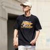 Li-Ning Basketball Print Crew Neck Short Sleeve T-Shirt Men Tops Black AHST595-1