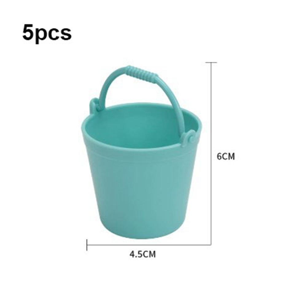 5pcs 6 Colors Doll Miniature Bucket Model Mini Children Beach Small Bucket