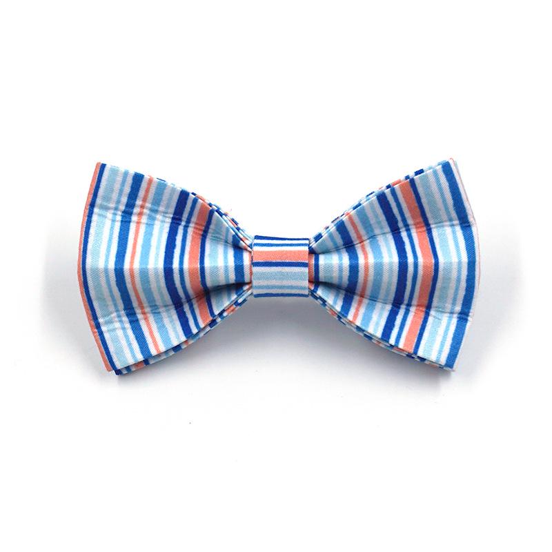 Striped Dog Bow Tie: Detachable Gentleman Pet Necktie Collar Accessory M: 11*6cm