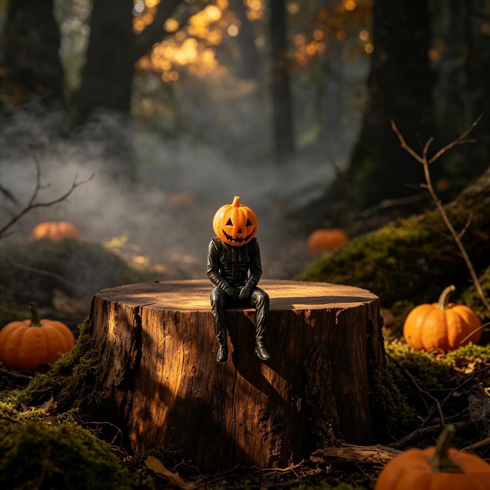 Xiaomi Halloween Tabletop Ornaments Pumpkin-headed Figure In Sitting Position Display Stand Furniture Gift Table Decoration