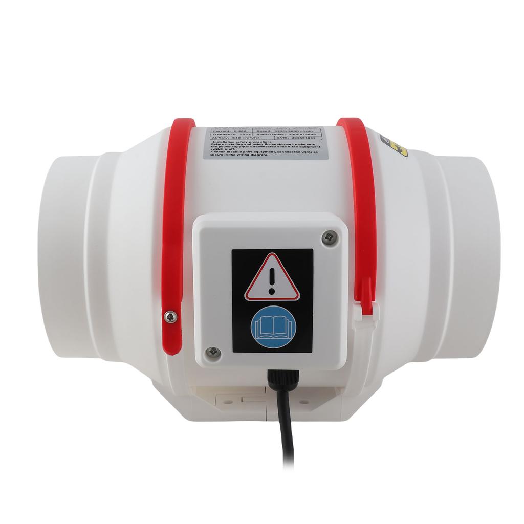 Duct Fan 6in Inline Booster Fan ABS Round 2220‑2600RPM IPX2 Proof for Ventilation