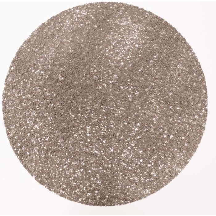 Set de table - DECORLINE - 38 cm - pvc - taupe - rond - lavable