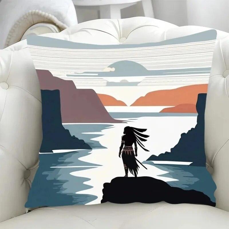 Car Living Room Sofa Cushion Cover Simple Couple Character Scene Pillow Cover Luxury Home Decoration Pillow Cover