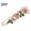 Flower Brooch Pin 3D Decor Scarf with Rhinestone Inlay Thick