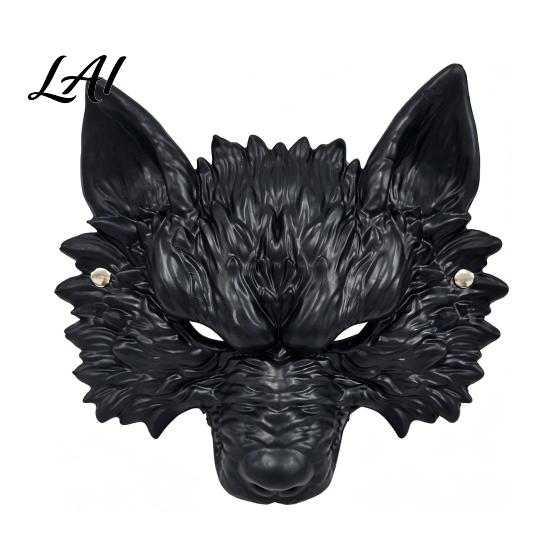 Full Face Wolf Mask for Adults Halloween Mask Embossed Werewolf Cosplay Party Atmospheric Costume Gear Adjustable Strap Animal Adults Trick