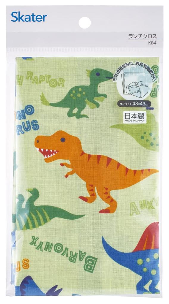 Skater Lunch Cloth for Made in Dinosaur Picture Kids, 43x43cm, Japan, Book, KB4-A
