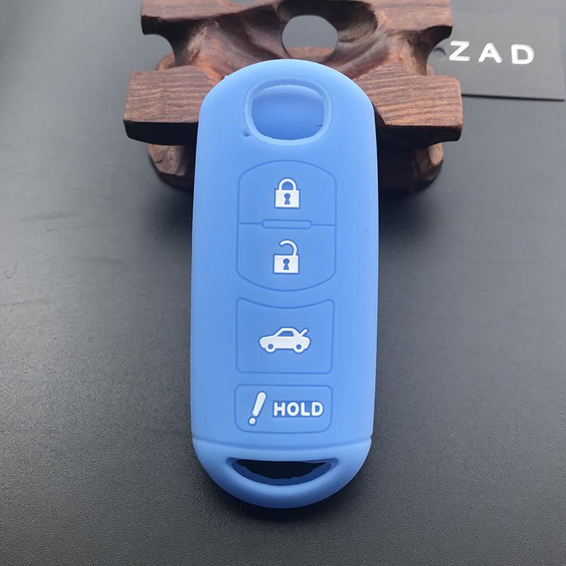 ZAD Silicone Car Key Cover Case For Mazda 2 3 5 6 8 CX5 CX7 CX9 M6 GT 2016 2017 2022 Remote Key Car-stying FOB 4 Buttons