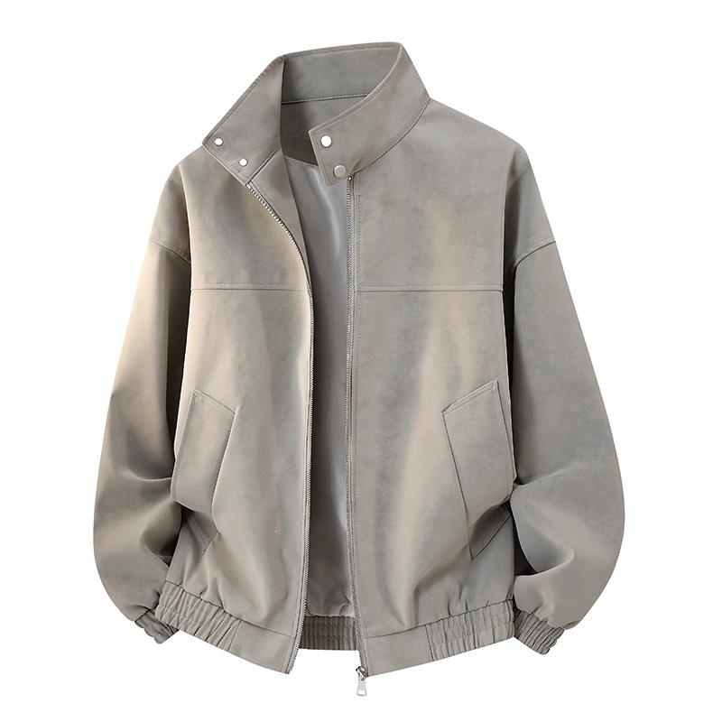 Men's Trendy PU Leather Stand Collar Jacket - Casual, Waterproof & Windproof Hong Kong Style Coat