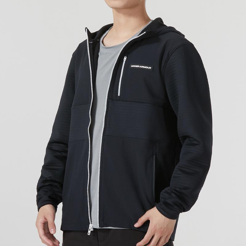 Under Armour Sports Casual Woven Hooded Jacket Men Jackets Black 1379722-001