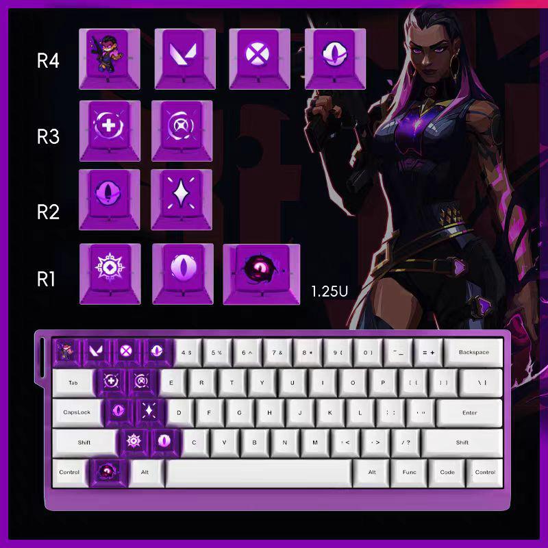 Original Height Transparent PC Skill Key Keycaps for Wooting/ATK