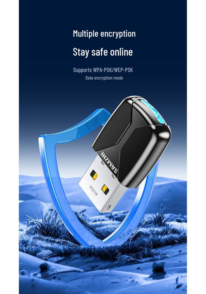 Mountain Lake WiFi6 USB Wireless Network Adapter – Gigabit, Plug & Play for Laptops