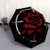 1pc Rose Compass Automatic Open/Close Umbrella with Windproof, Functional Design, 8-Rib Sturdy Canopy, Durable Ribs,005