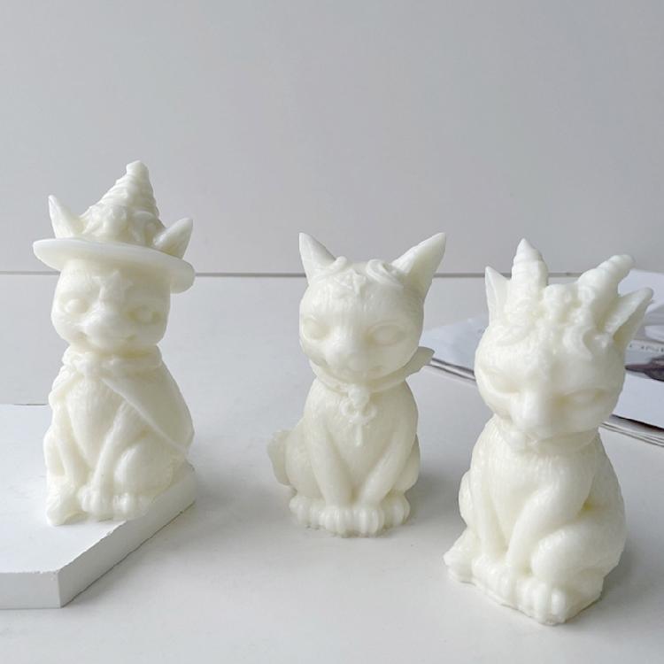 Cat Shape Candle Molds Silicone Molds Resin Casting Mold for Making Candle