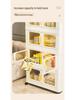 Movable Multi-Layer Folding Storage Cabinet: No-Installation Plastic Organizer for Bedroom and Living Room