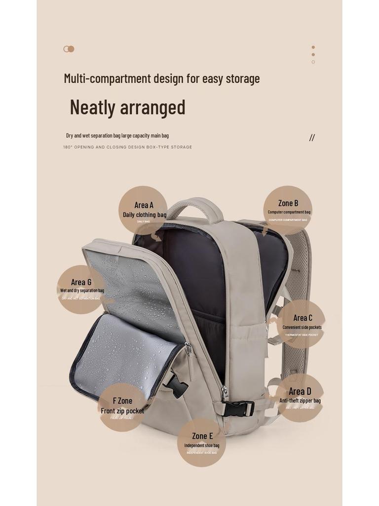 Men's Lightweight Travel Backpack - Large Capacity for Business, Short Trips, and School