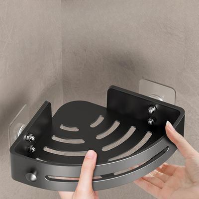 1pcs Bathroom Shelf  Shampoo Rack Aluminum Alloy Makeup Storage Organizer Shower Accessories No Drill Wall Corner Shelf