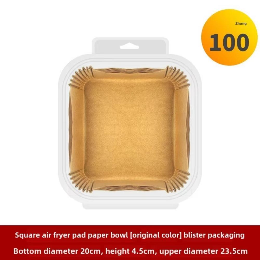 Air Fryer Papper Engångs Kök Bakning Airfryer Mat Oljesäker Non-Stick Mikrovågsugn Grillunderlägg Bakpapper Foder