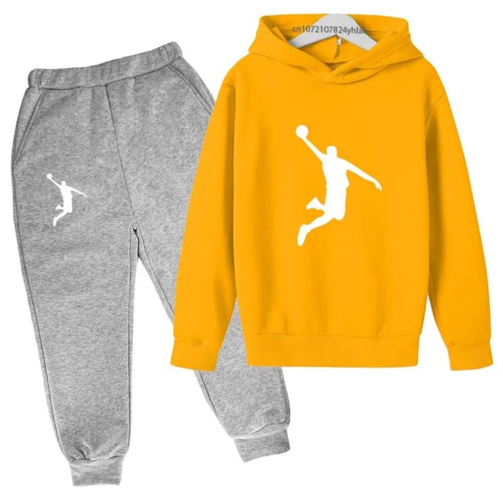 

Kids Casual Autumn Spring 2pcs Hoodie+Pants Letter Print Tracksuits 2-13 Years Boys Girls Simple Outfits Children Clothes Sets 140
