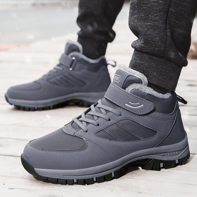 "Pánské zimní vysoké boty do sněhu se silnou podrážkou a plyšovou podšívkou - MX2093"