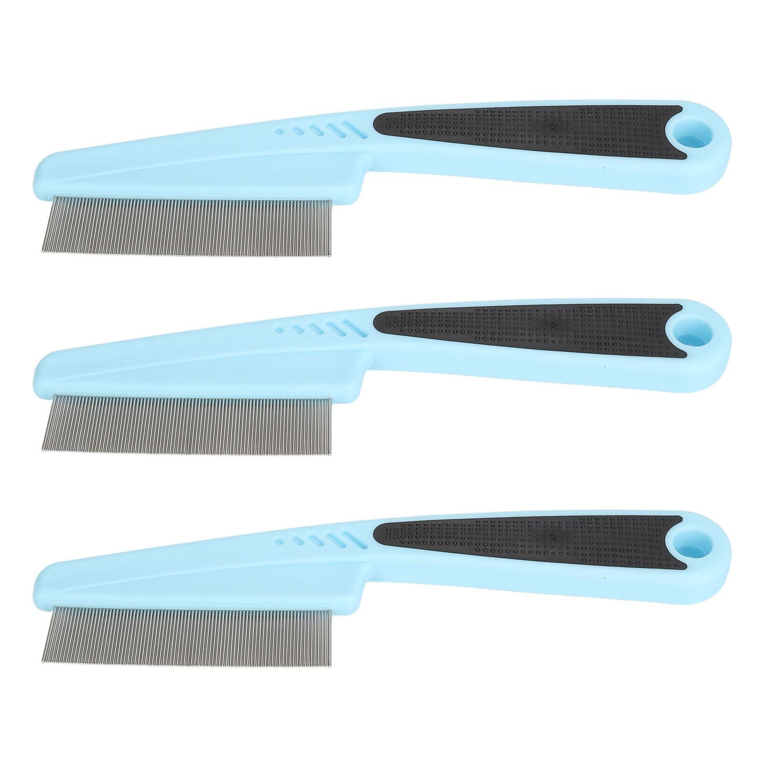 Professional Flea Face Comb Stainless Steel Remove   Ergonomic Pet Grooming Flea Comb