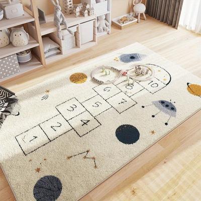 Hüpfekästchen Kinderteppich Niedlicher Cartoon-Stil Teppiche für Schlafzimmer Wohnzimmer Weich Rutschfest Kinderzimmerteppich Krabbel-Bodenmatte