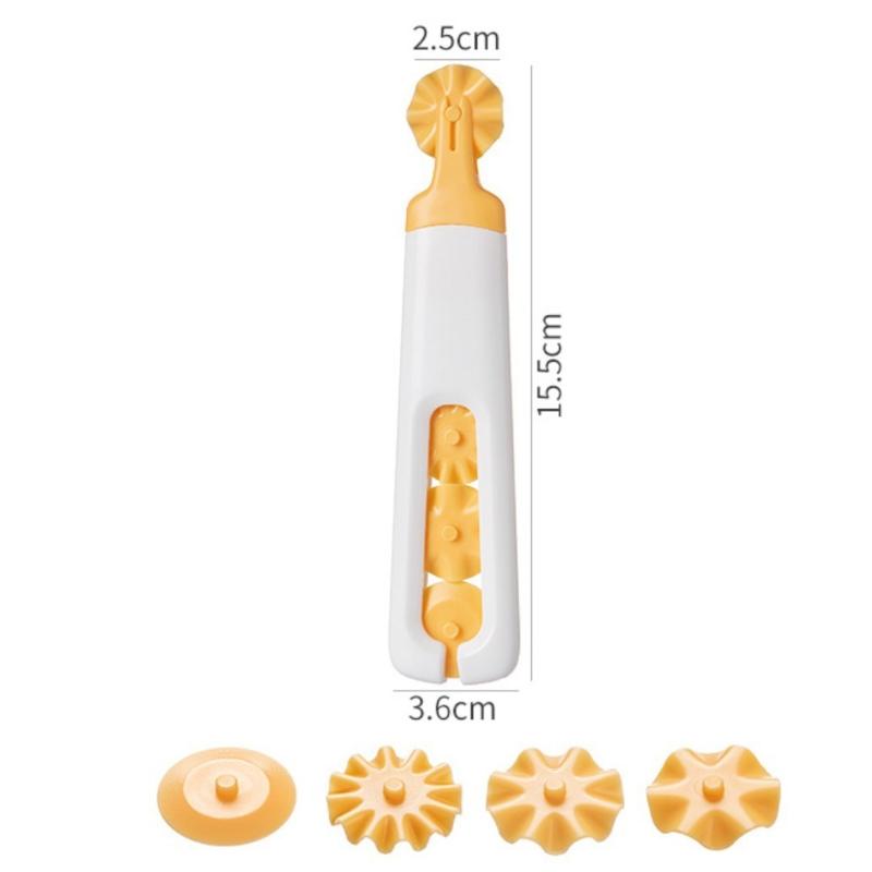 Multi Functional Dough Cutting Knife Four in One Flower Shaped Roller Knife Baking Kitchen Styling Knife