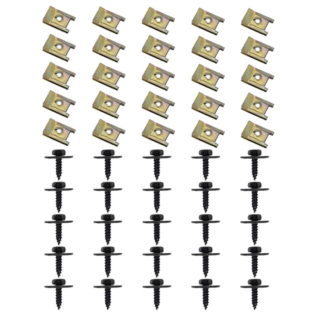 Automotive U Clips and Screws Assortment Kit, Car U Clip Assortment Kit with Screws,